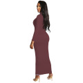 Fashionable Fall Autumn High Collar Maxi Dresses Women Lady Elegant Casual New Arrivals Sexy Party Dresses Women